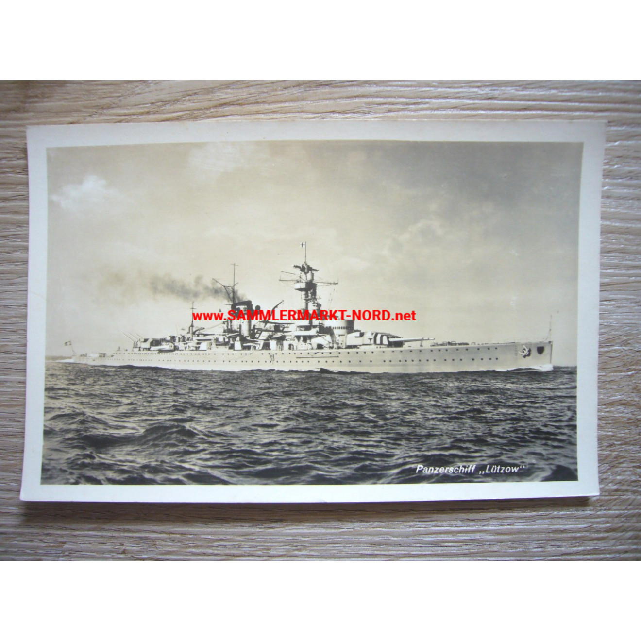 Kriegsmarine postcard - Armored ship Lützow