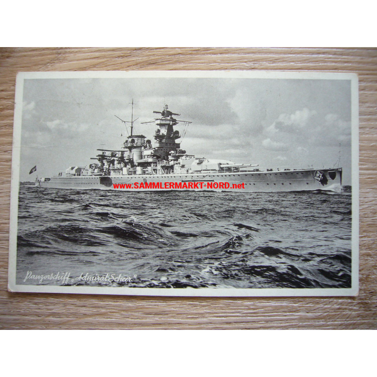 Kriegsmarine Postkarte - Panzerschiff Admiral Scheer