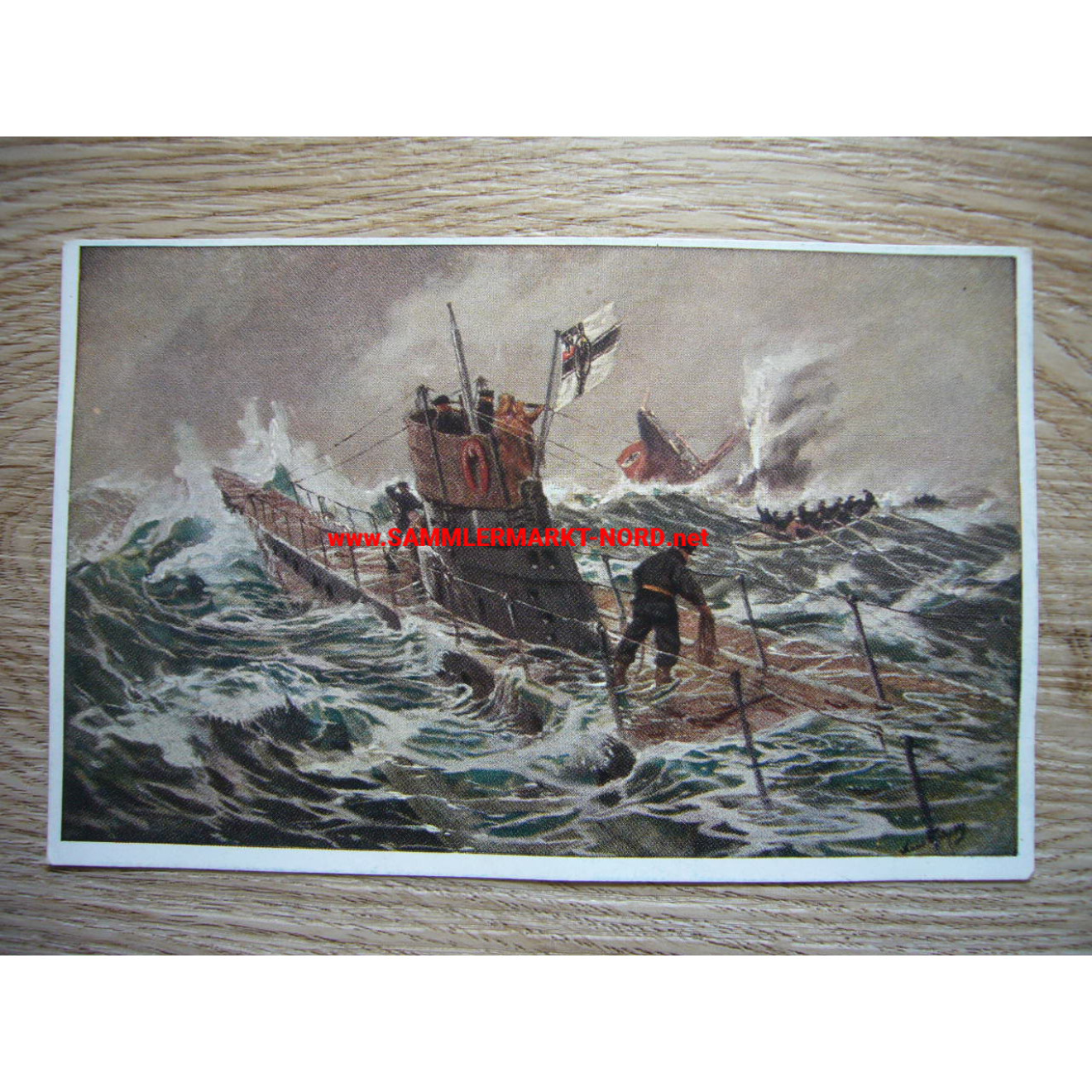Kaiserliche Marine - U-Boot im Sperrgebiet - Postkarte