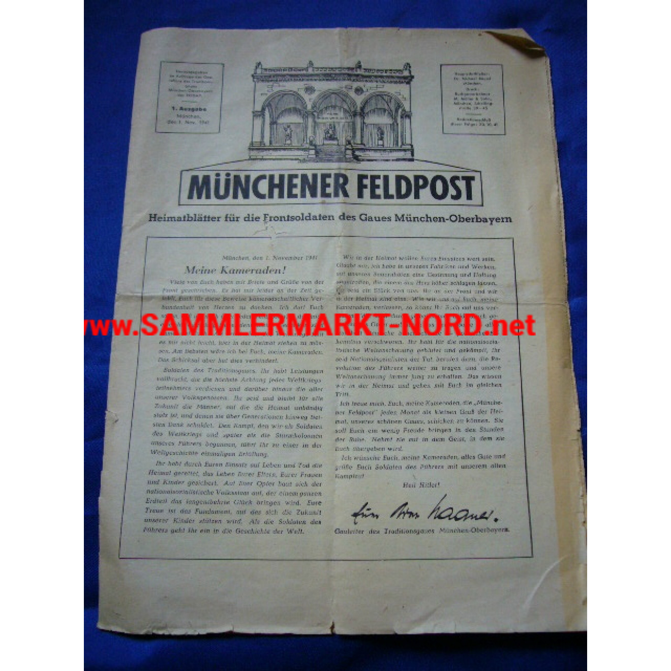 Münchener Feldpost 01.11.1941