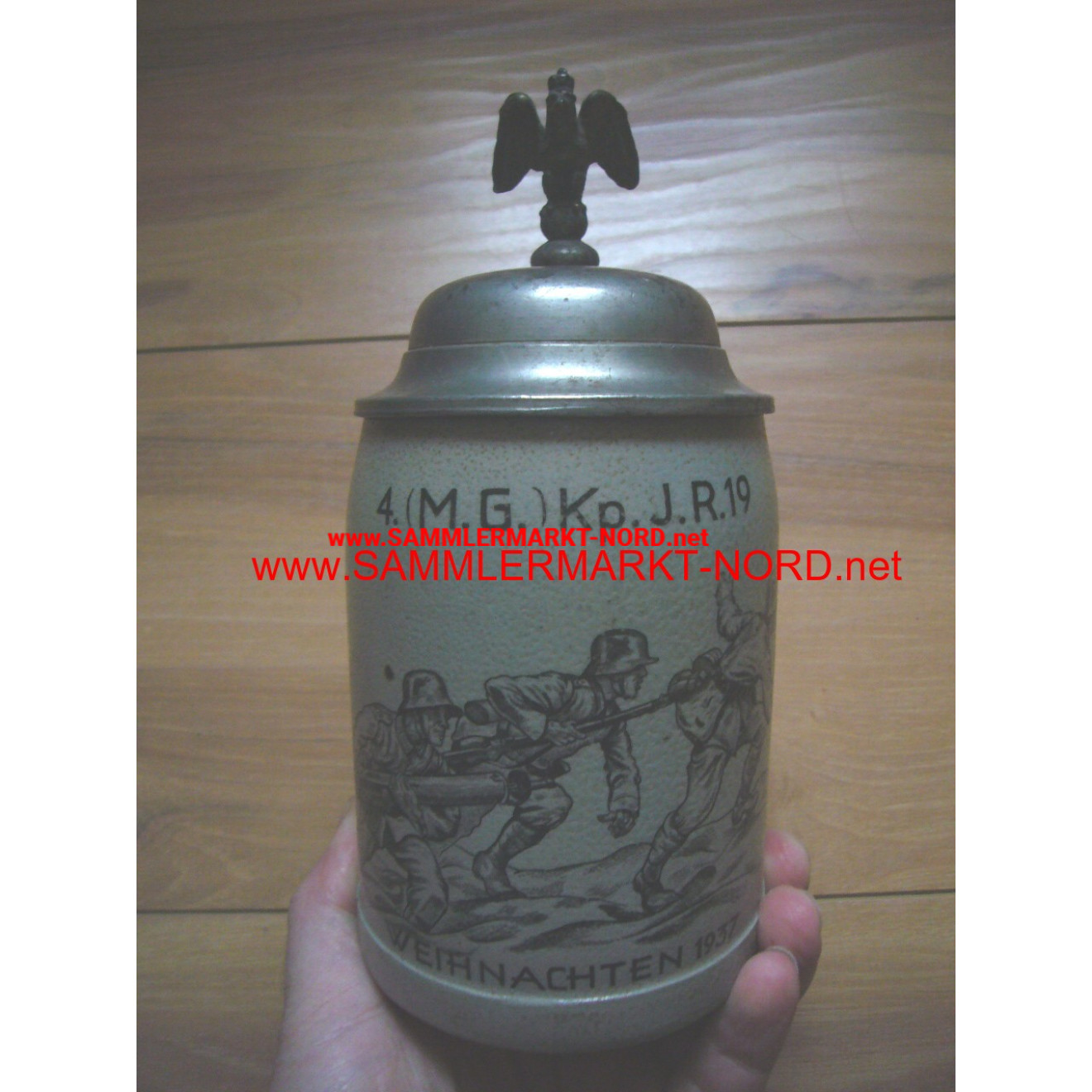 Beer mug christmas 1937 - 4. (M.G.) Kp. Infantry Regiment 19