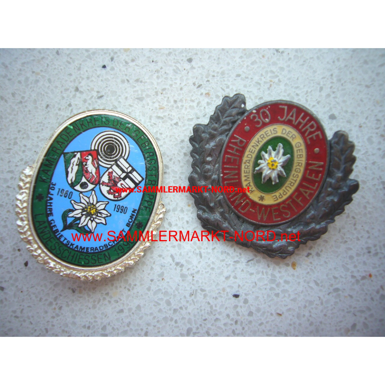 2 x Badge - comrades circle of the mountain troops