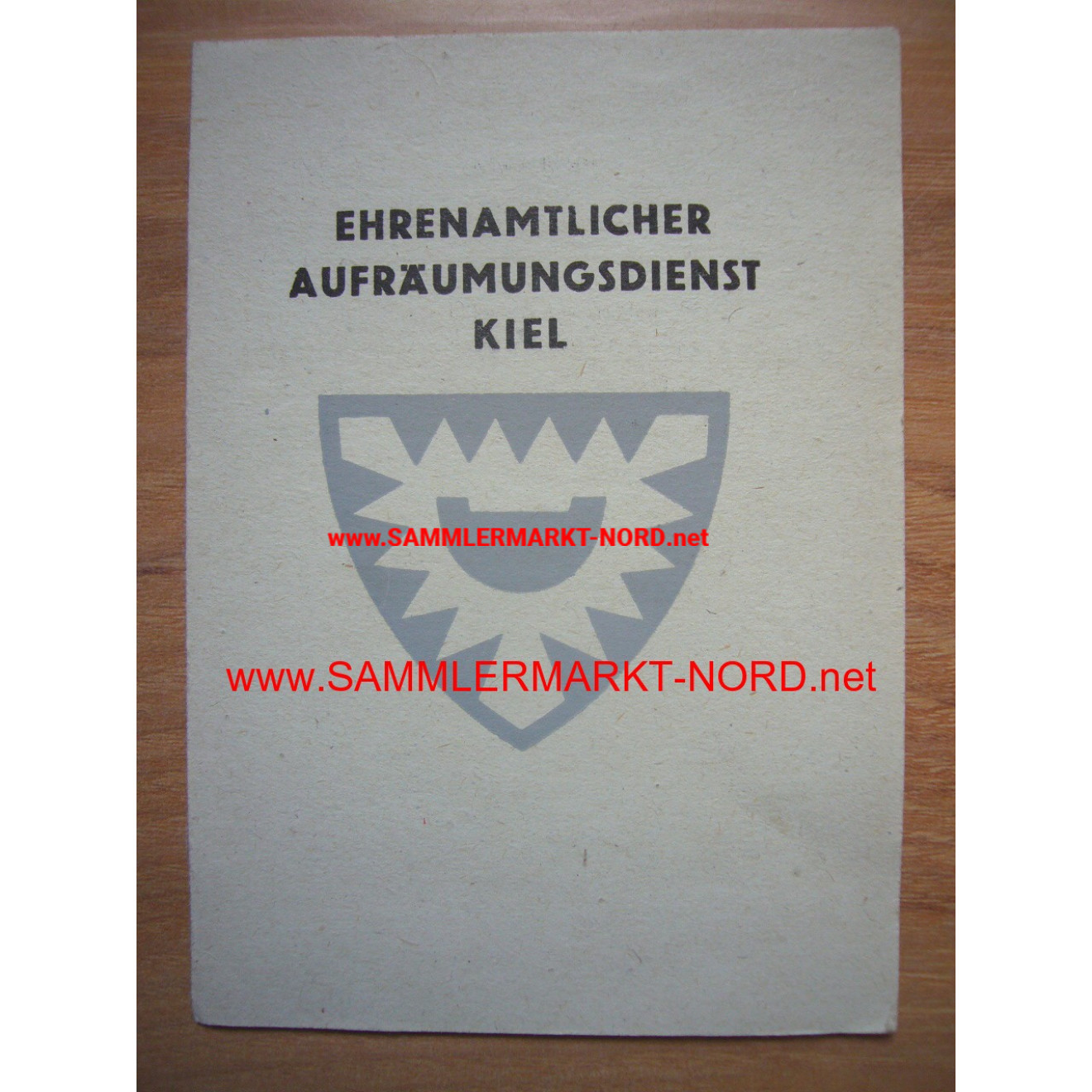 Ehrenamtlicher Aufräumungsdienst Kiel - Mitgliedsausweis
