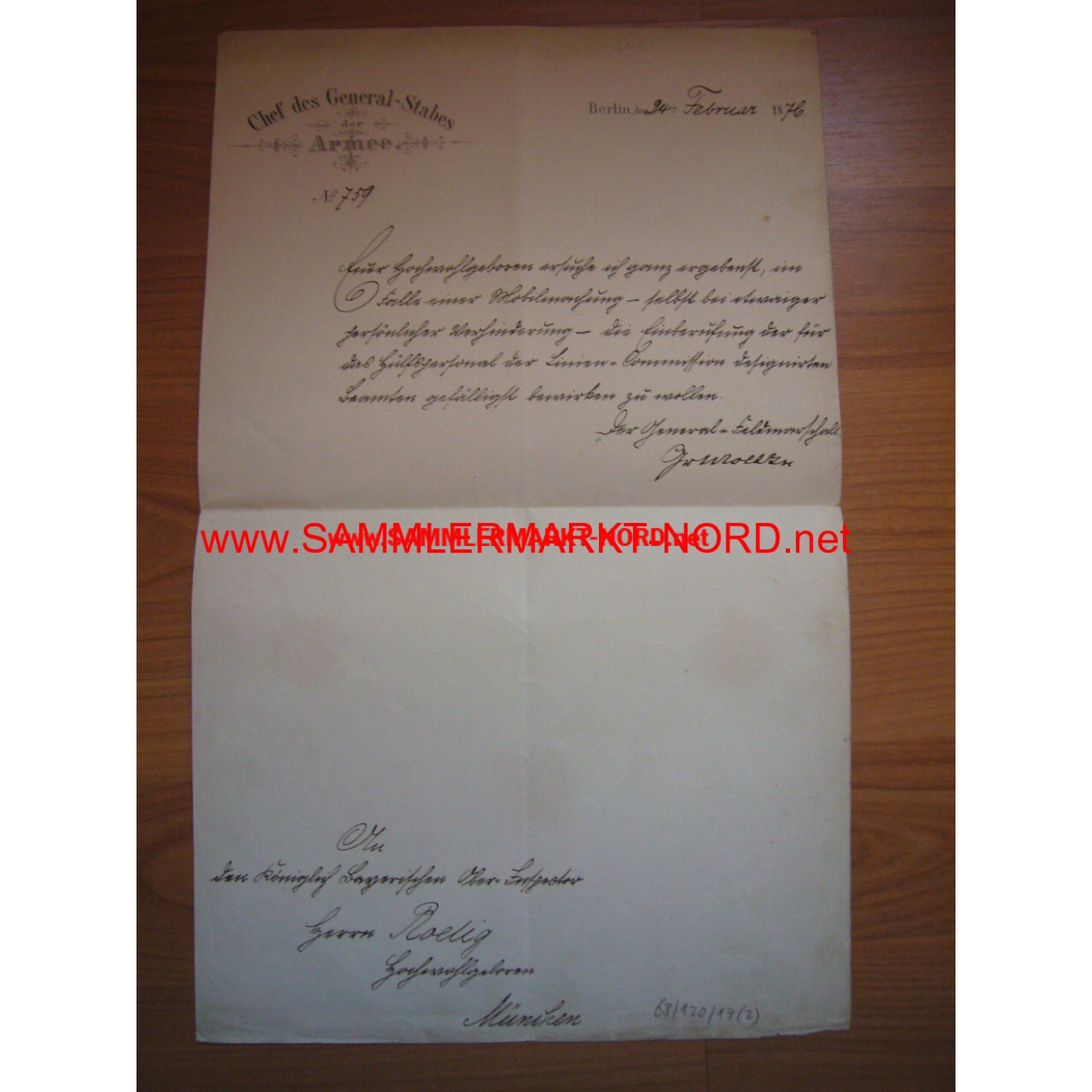 Field Marshal HELMUT GRAF VON MOLTKE - Autograph