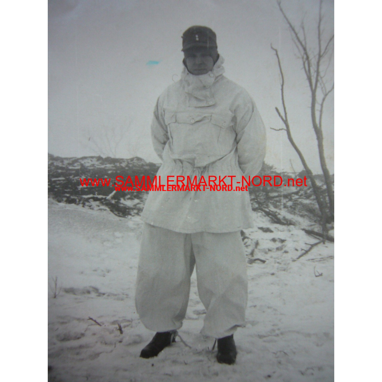 Wehrmacht soldier with snow camouflage clothing