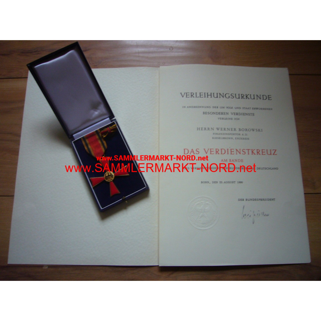 BRD - Federal Cross of Merit on ribbon & award certificate