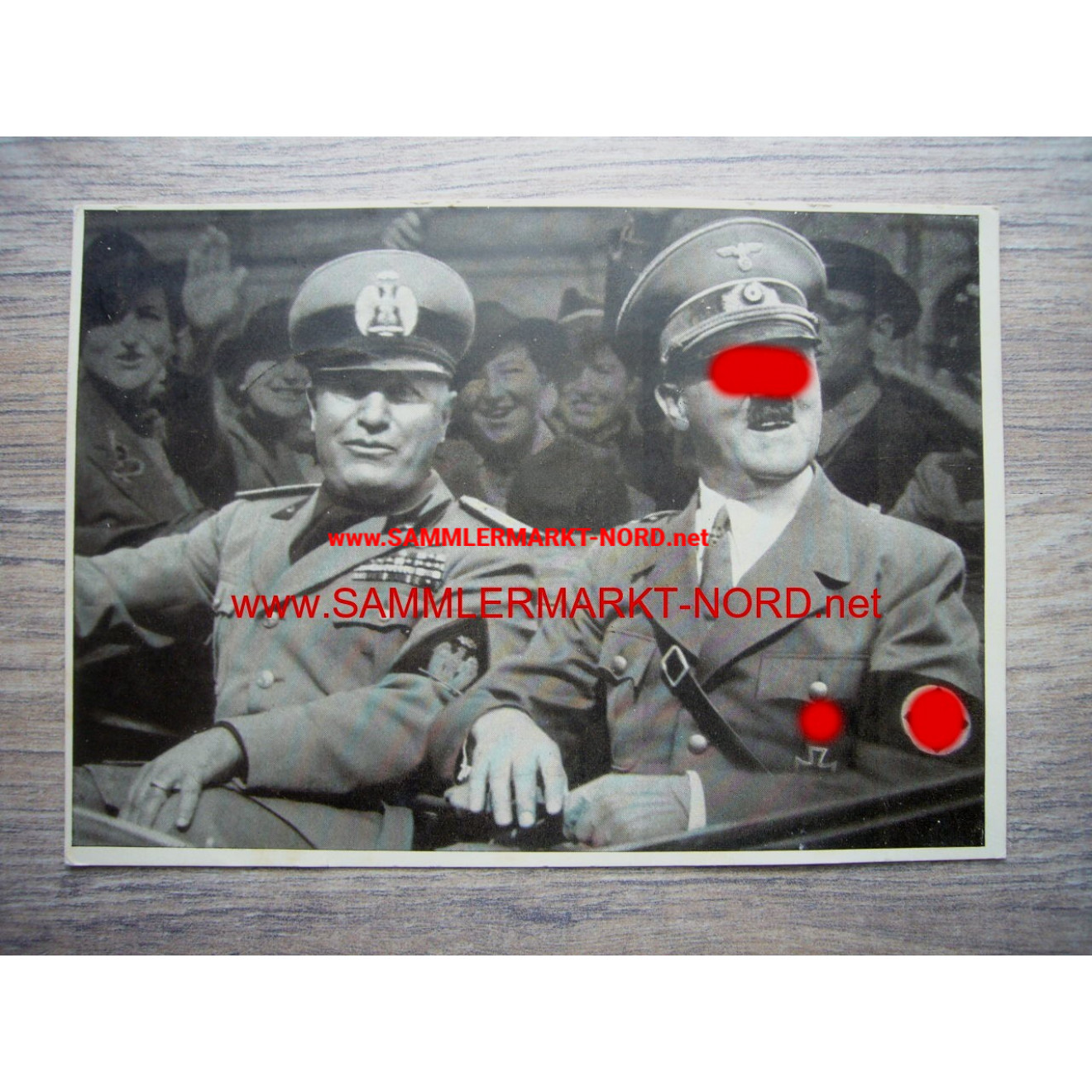 Adolf Hitler & Benito Mussolini - Postcard