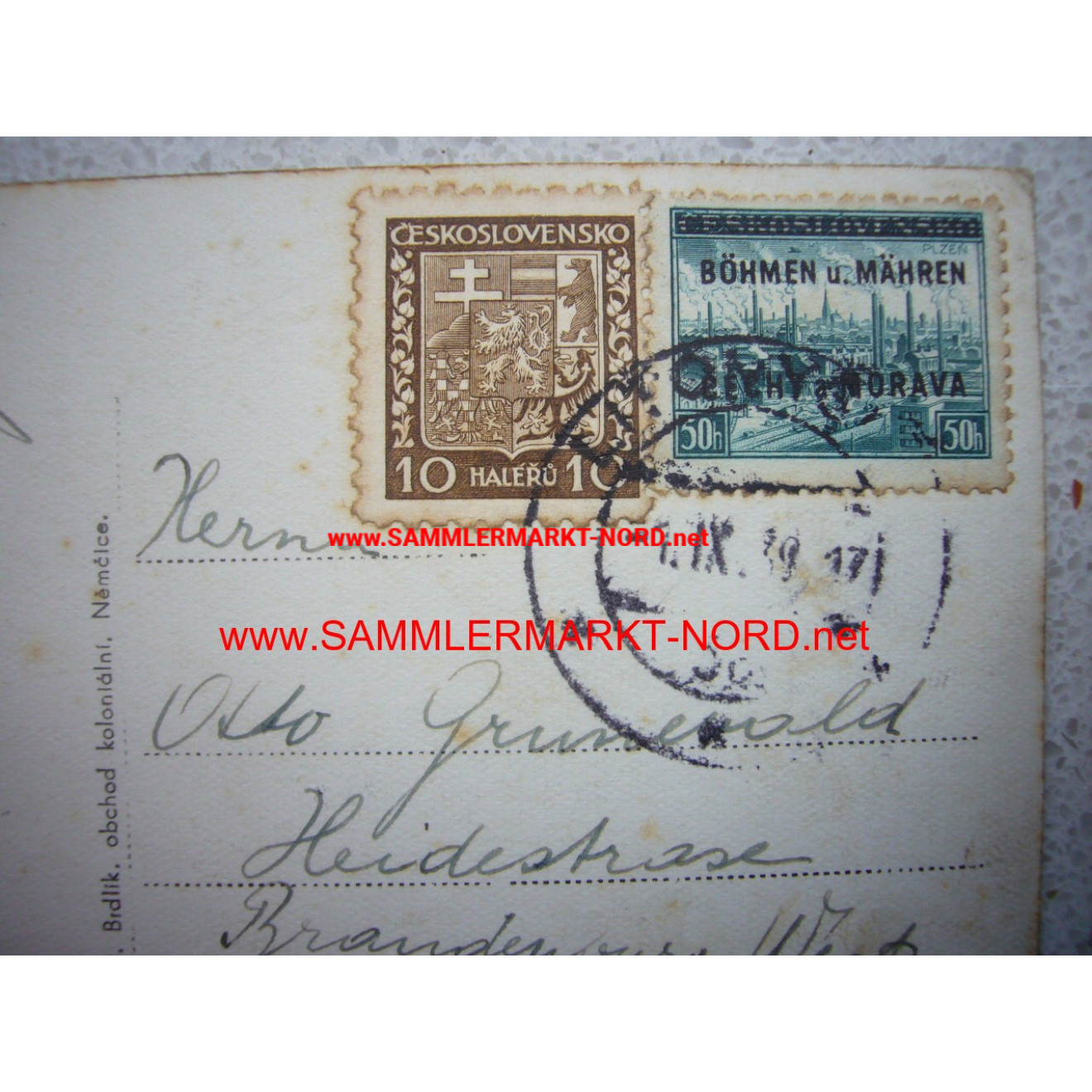 Postkarte - Besatzung Böhmen & Mähren 1939