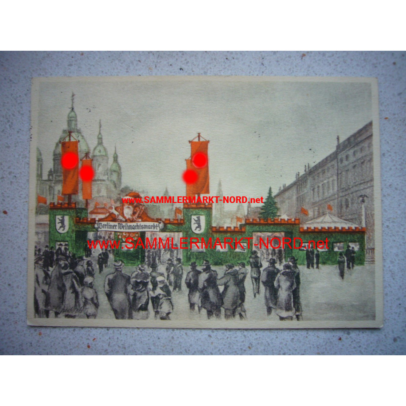 Berliner Weihnachtsmarkt 1936 - Postkarte