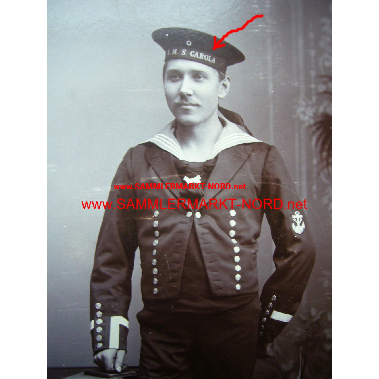 Kabinettfoto - Kaiserliche Marine - Matrose S.M.S. Carola