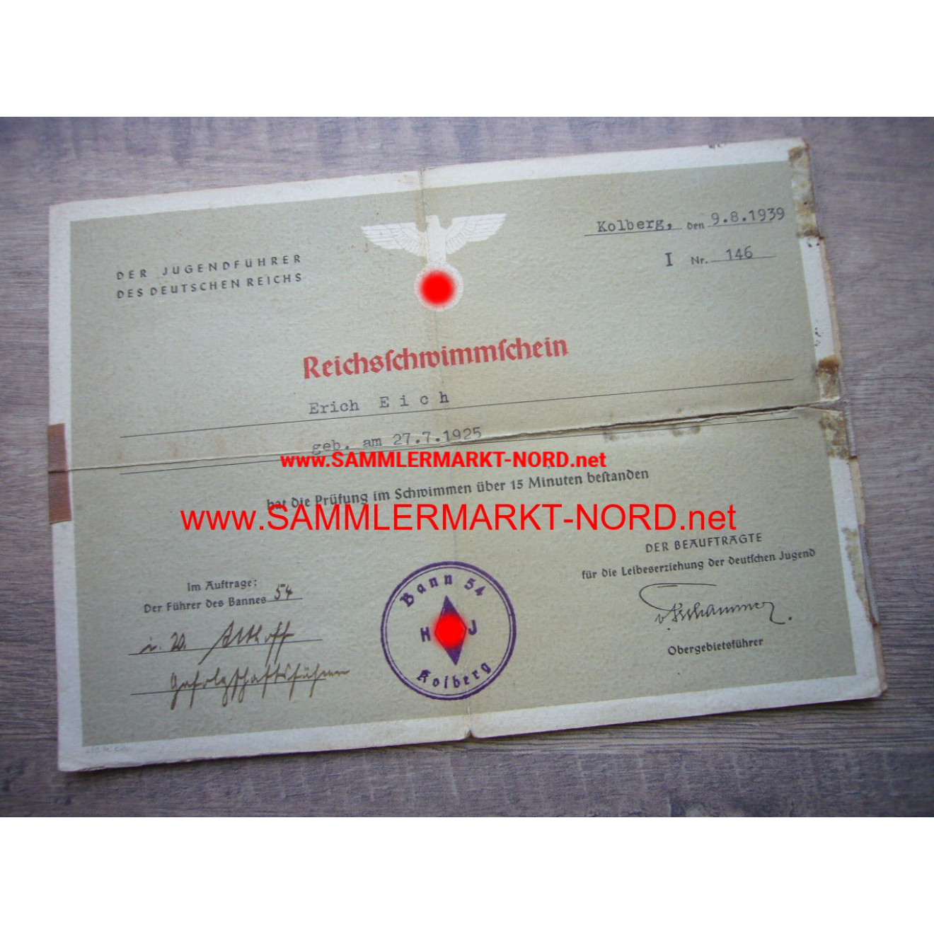 2 x HJ swimming certificate (Kolberg)