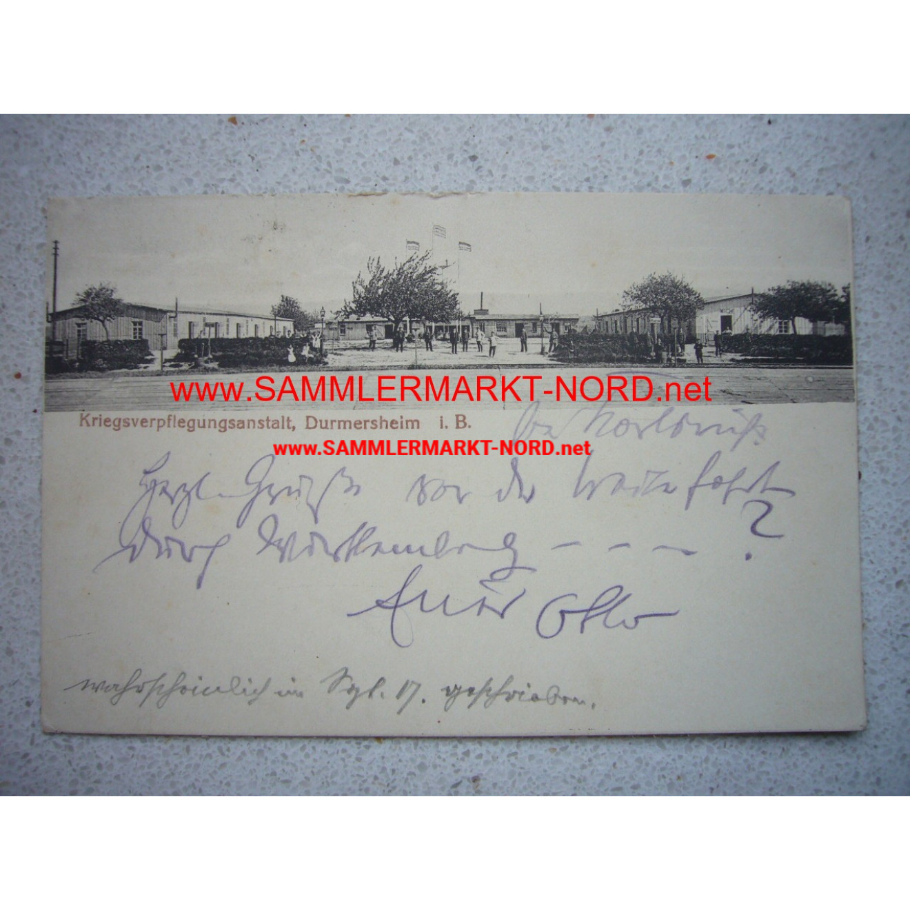 War supply facility Durmersheim - postcard 1917