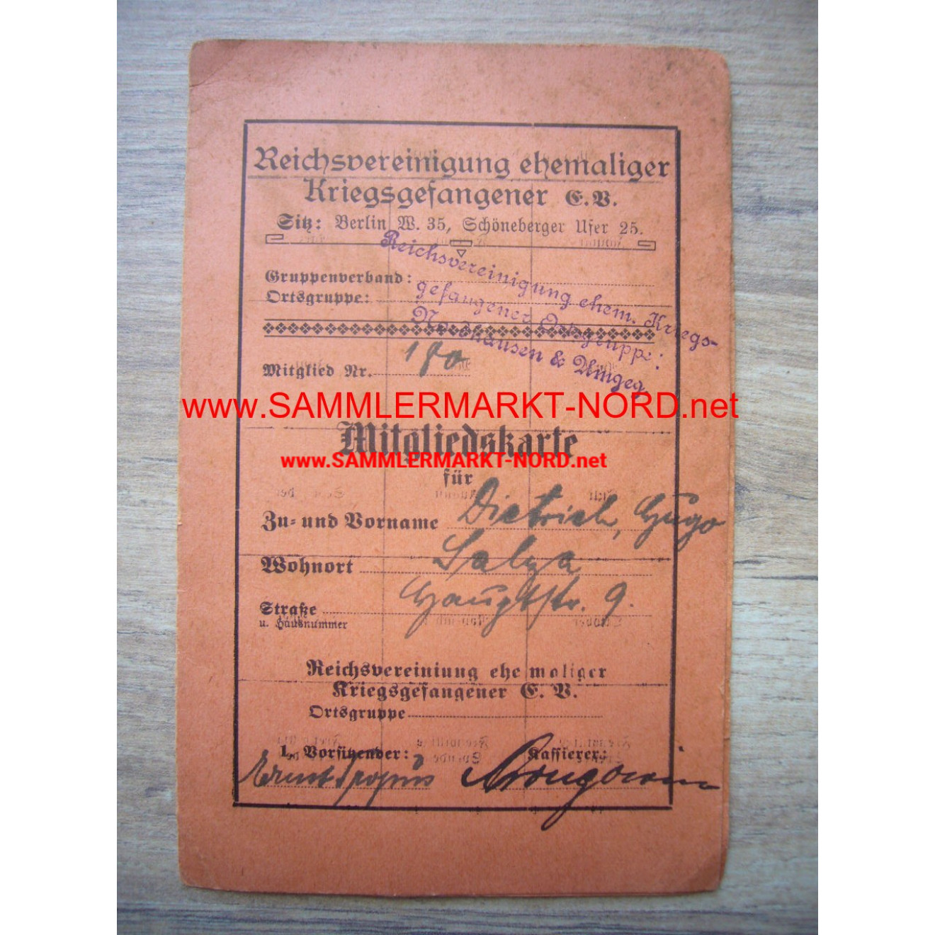 Reichsvereinigung ehemaliger Kriegsgefangener - Ausweis