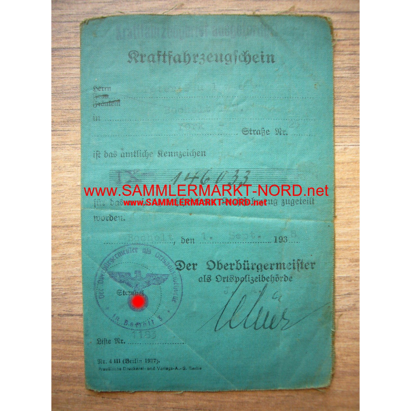 Adlerwerke motorcycle license