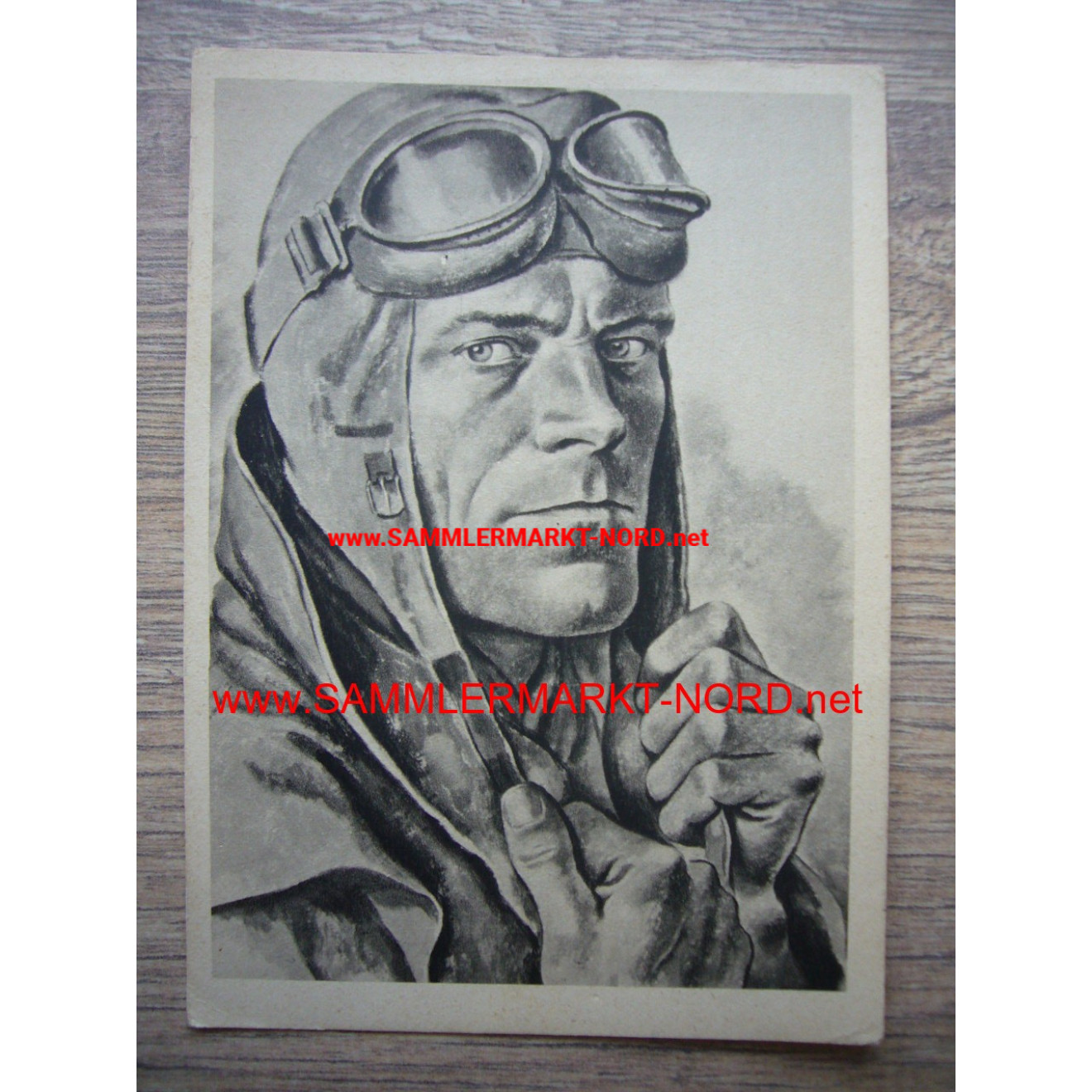 Pilot with a flying hood of the Luftwaffe