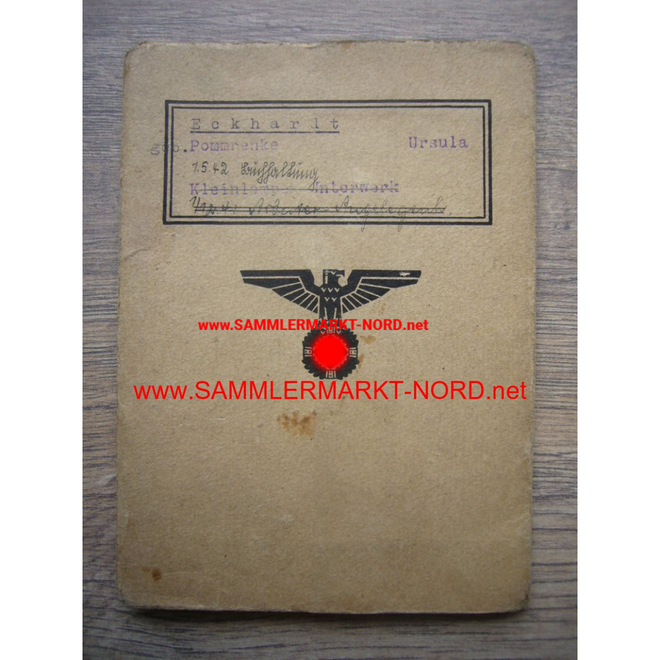 NSDAP Ausweis - Schutzeinband
