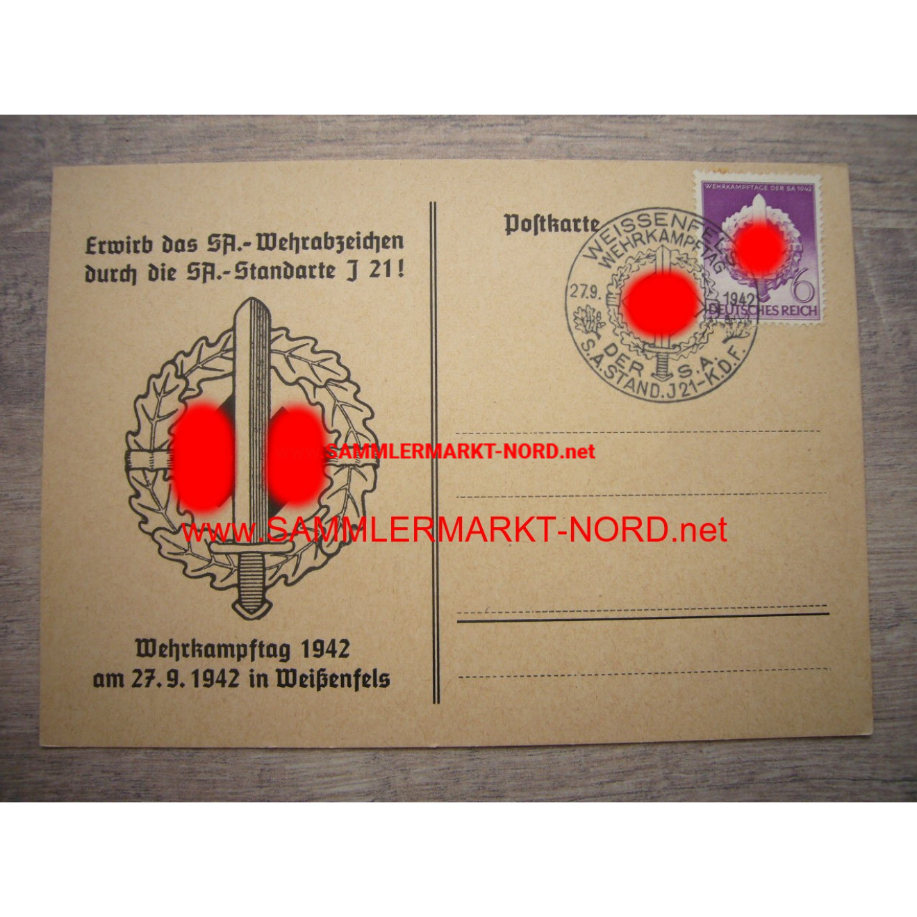 SA Wehrkampftage in Weißenfels 1942 - Postkarte