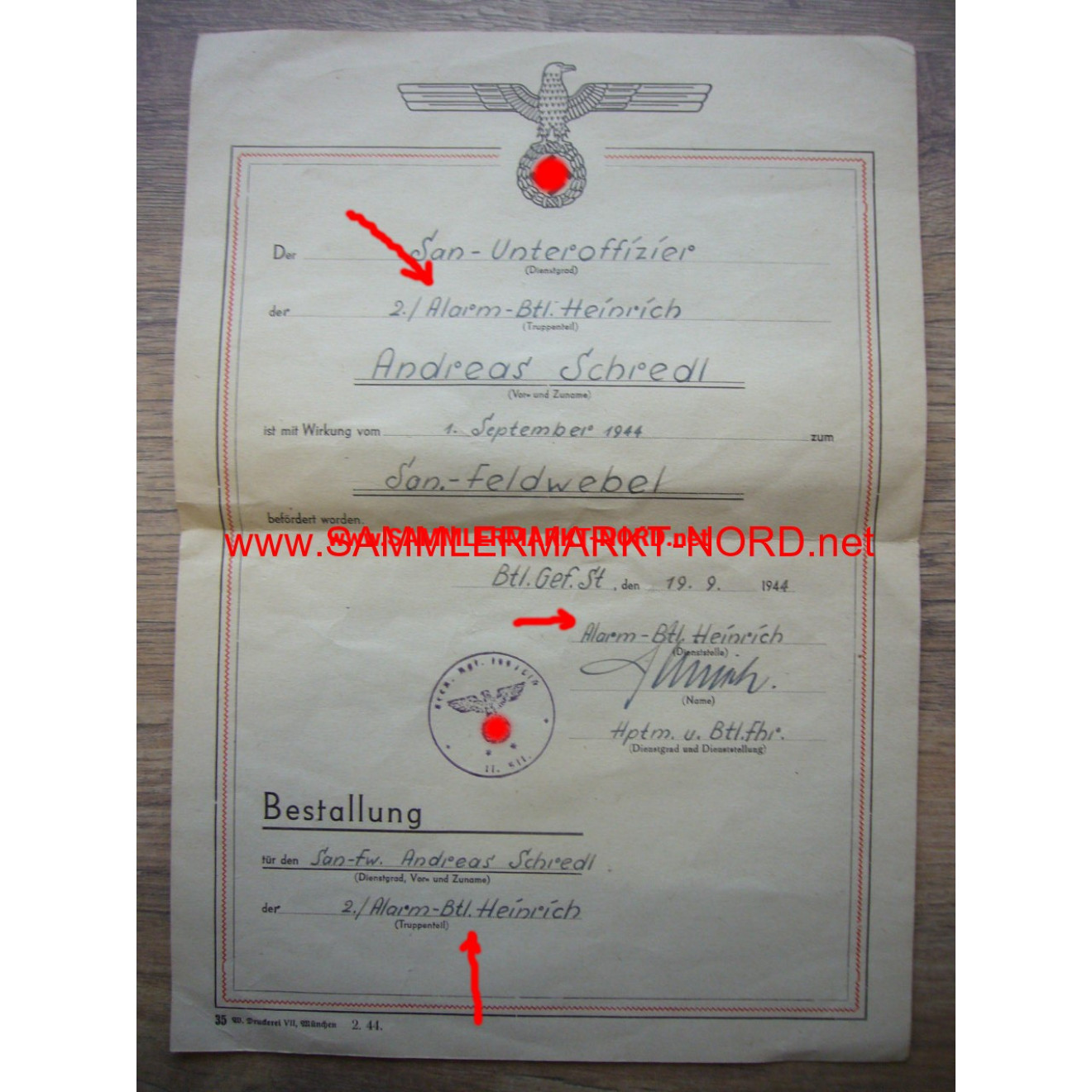 Grenadier Regiment 199 (List) - 2./ Alarm-Btl. Heinrich - 1944