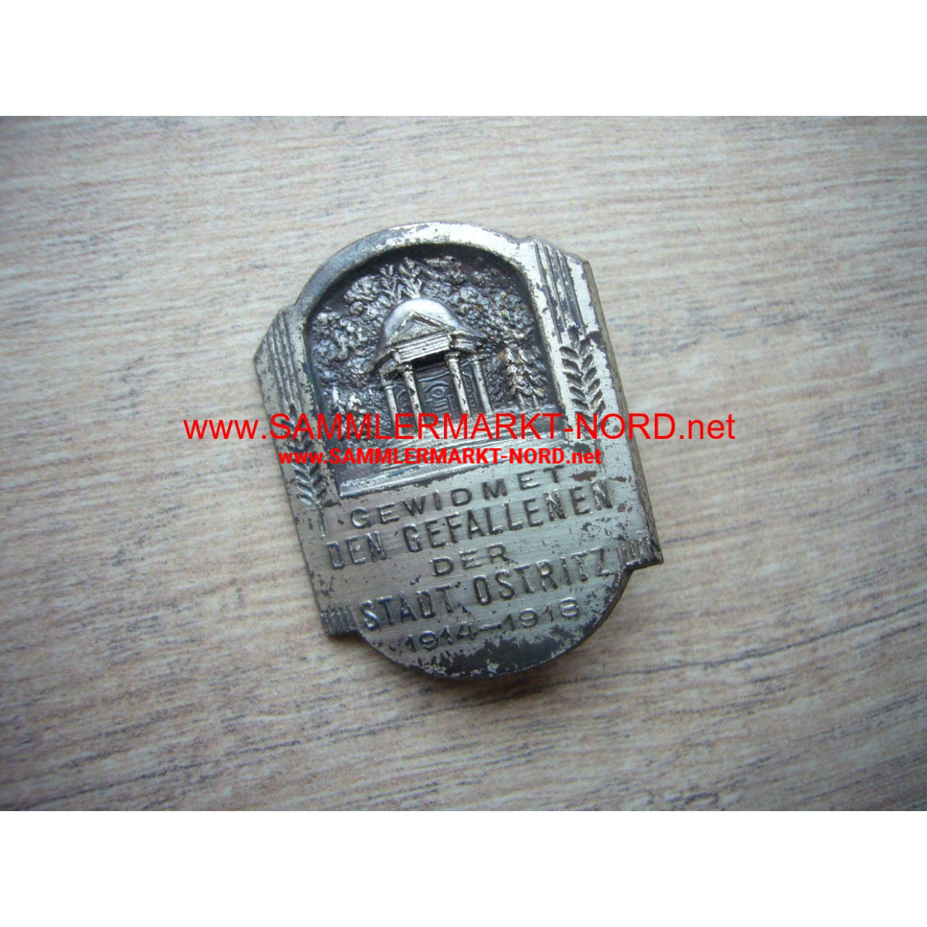 The dead soldiers of the city of Ostritz 1914-1918 - badge