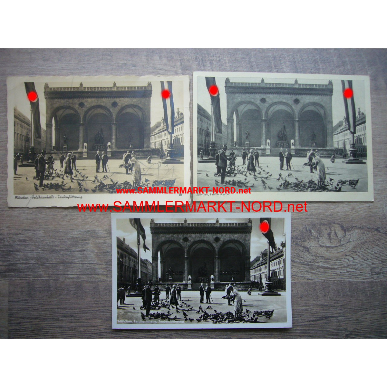 3 x Munich Feldherrnhalle - postcards