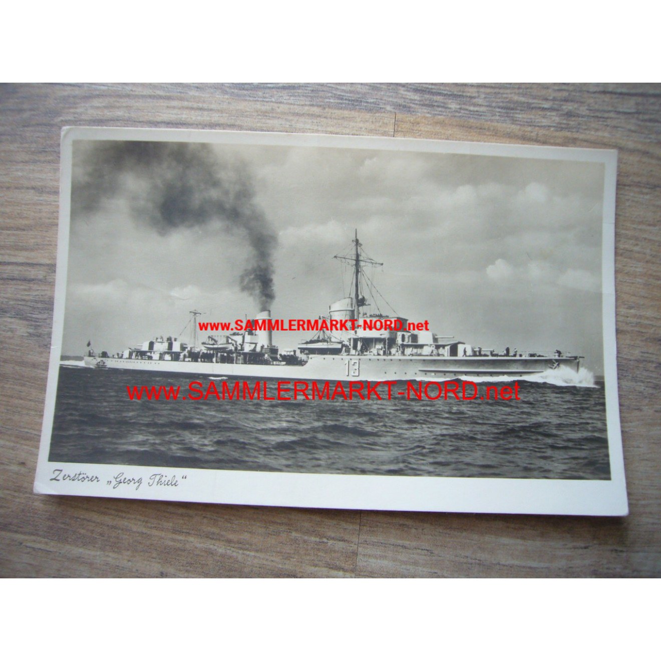 Destroyer "Georg Thiele" - Postcard Kriegsmarine