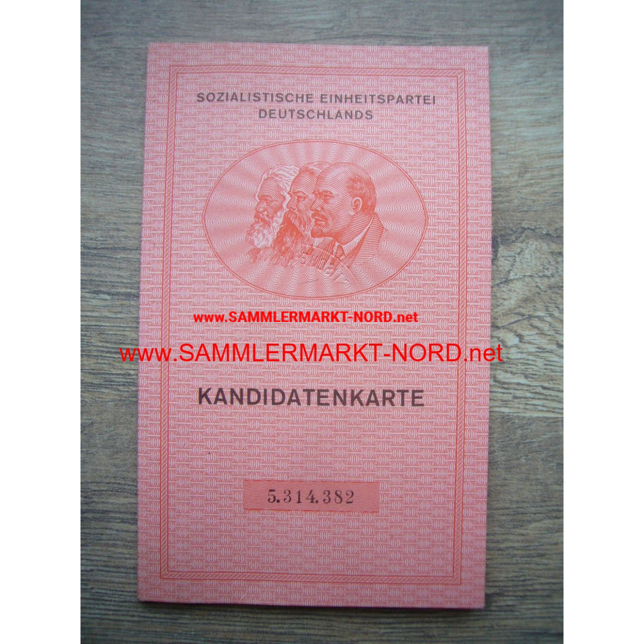 DDR - SED Partei - Kandidatenkarte