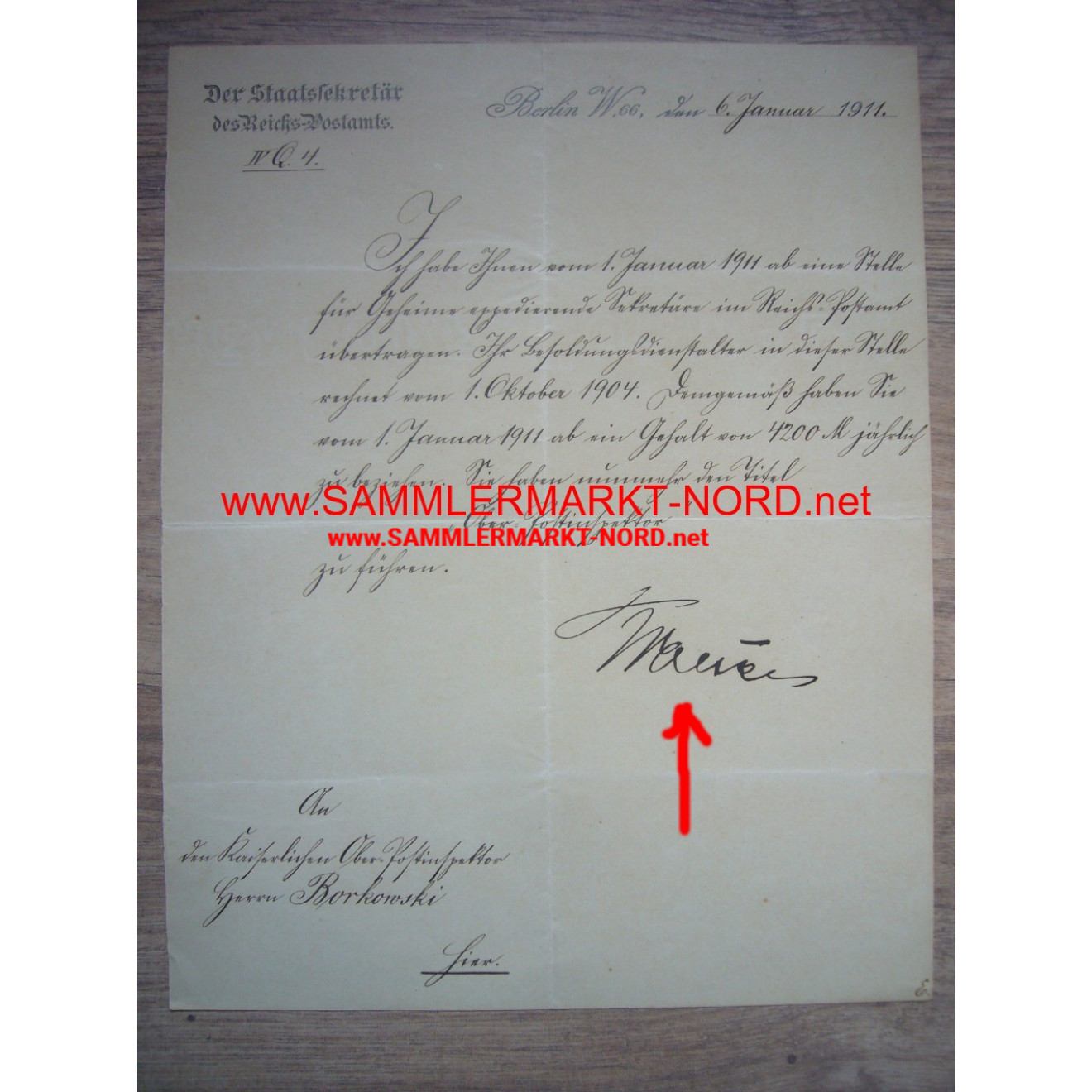 State Secretary REINHOLD KRAETKE - Autograph