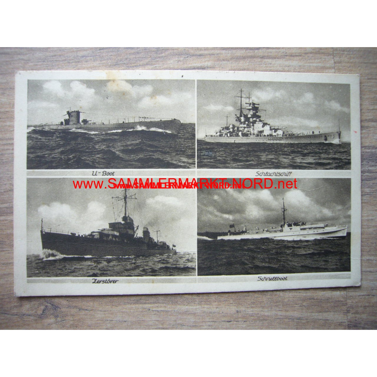 Kriegsmarine - U-Boot, Schlachtschiff, usw. - Postkarte