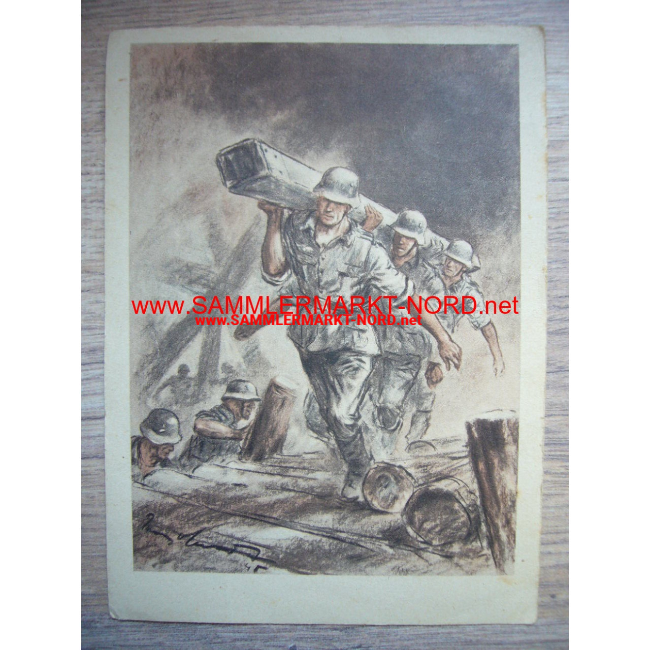 Wehrmacht Brücken-Pioniere - Postkarte