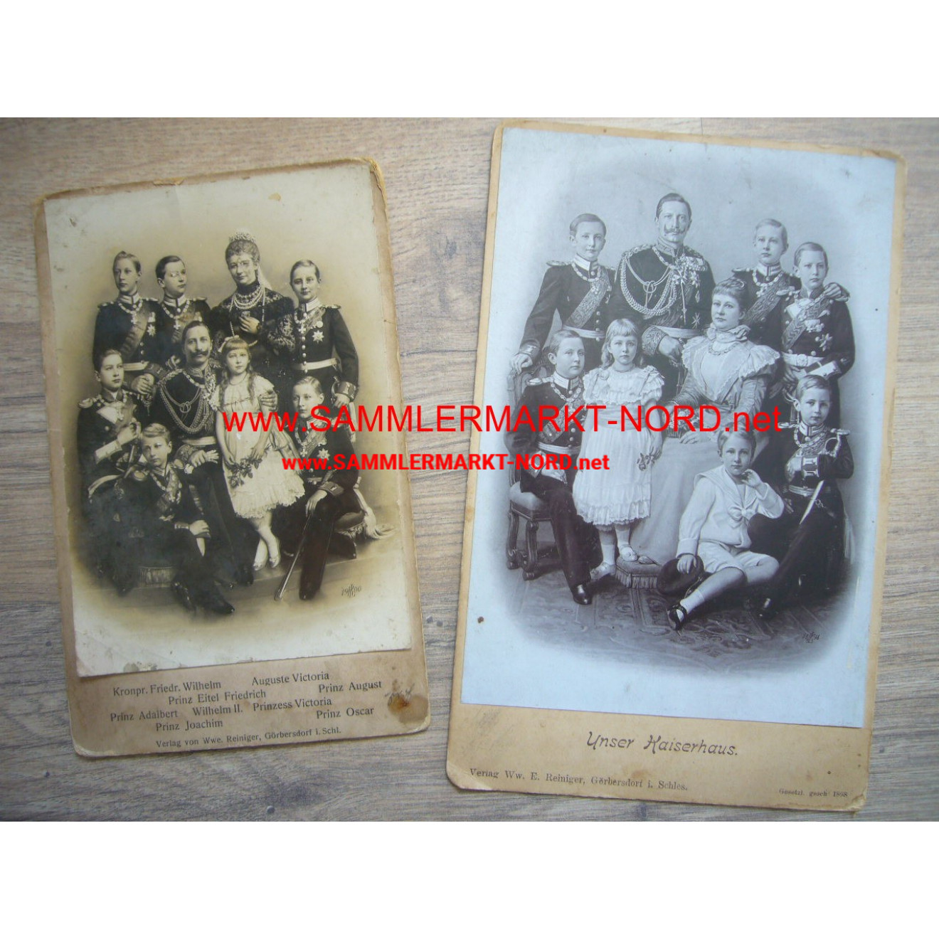 2 x Kabinettfoto - die deutsche Kaiserfamilie
