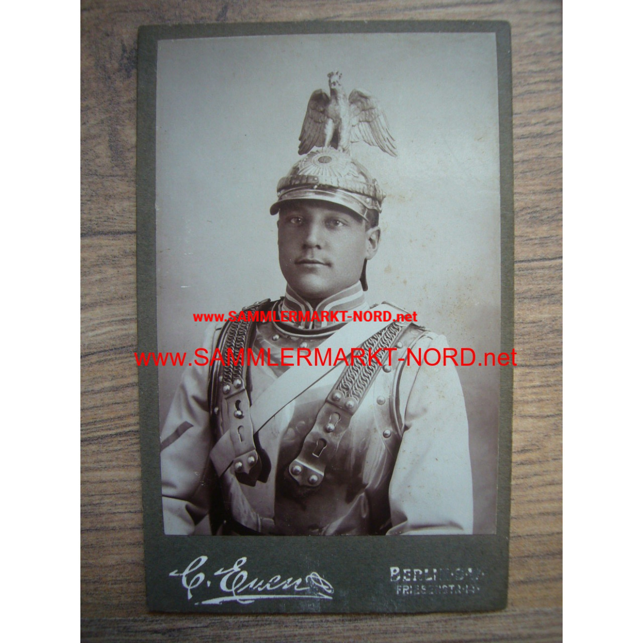 Cabinet photo - Guard Cuirassier Regiment with parade helmet
