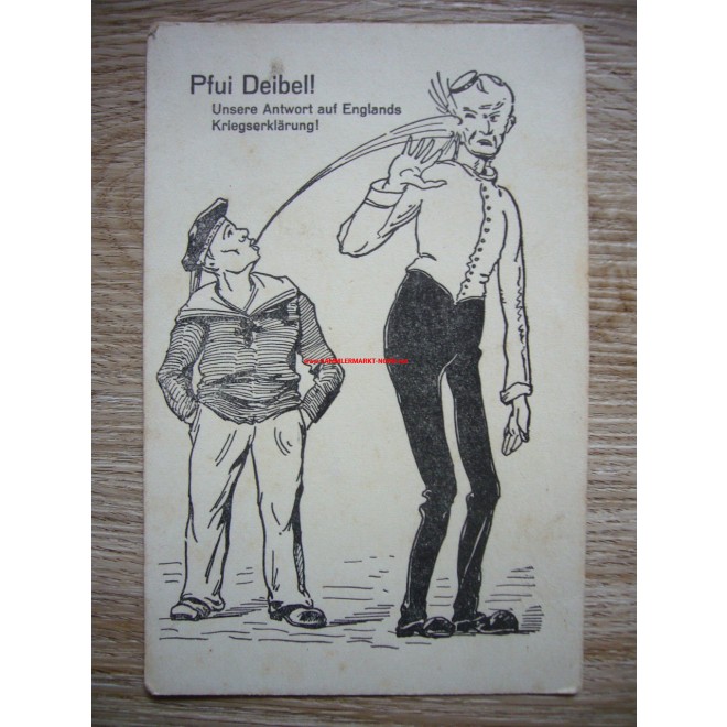 Propaganda Postkarte - Pfui Deibel! - Unsere Antwort auf Englands ...