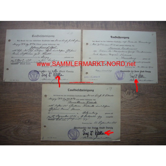 Historian DR. WALTHER RECKE - State Archives Danzig - Autograph ...
