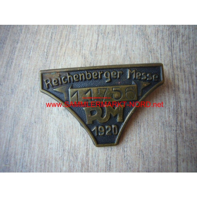 Reichenberger Messe 1920 (Sudetenland) - Teilnehmerabzeichen ...