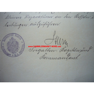 Kaiserliche Marine - S.M.S. Medusa - Kommandant Autograph