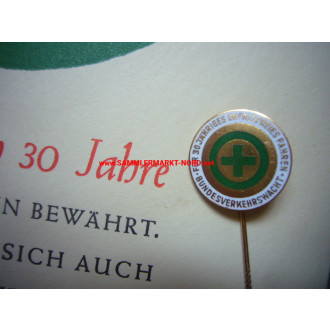 German traffic watch - certificate & badge 30 years