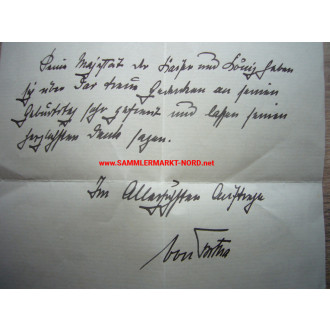 Admiral ADOLF LEBRECHT VON TROTHA - Autograph