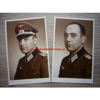 2 x Portrait Wehrmacht Leutnant - Schützen-Regiment 7