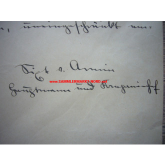Generalleutnant HANS-HEINRICH SIXT VON ARMIN - Autograph