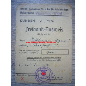 NSV / NSDAP - Kunden-Freibank-Ausweis