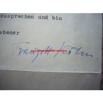 Colonel TRAUGOTT KÖHN - Commander Panzer Regiment 3 - Autograph