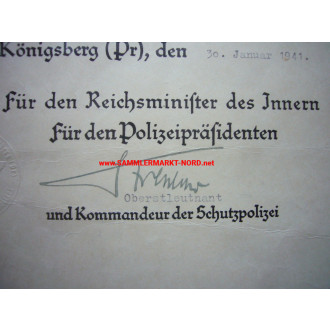 SS - Standartenführer WALTER STREHLOW - Polizei-Regiment Nord-Norwegen - Autograph