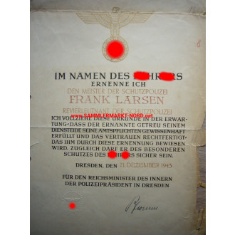 SS-Brigadführer KARL PFLOMM - Police President of Dresden - Autographs