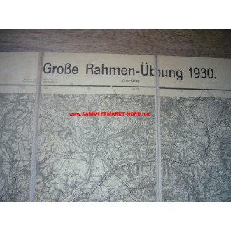 Reichswehr - Landkarte "Große Rahmen-Übung 1930"