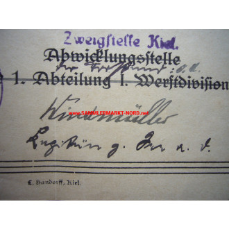 Urkunde Eisernes Kreuz - Kapitän zur See KARL WINDMÜLLER - Autograph