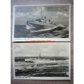 2 x Postkarte Kriegsmarine - Schnellboote