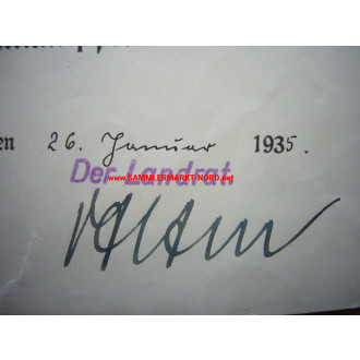 Landrat FRIEDRICH VON ALTEN (Hirschberg, Schlesien) - Autograph