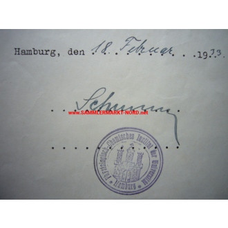 Professor OTTO SCHUMM (Chemiker & Pathologe) - Autograph