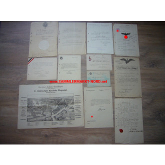 Reichsbahn document group with Swedish Wasa medals 2nd class