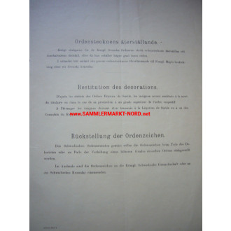 Reichsbahn Urkundengruppe mit schwedischen Wasaorden 2. Klasse